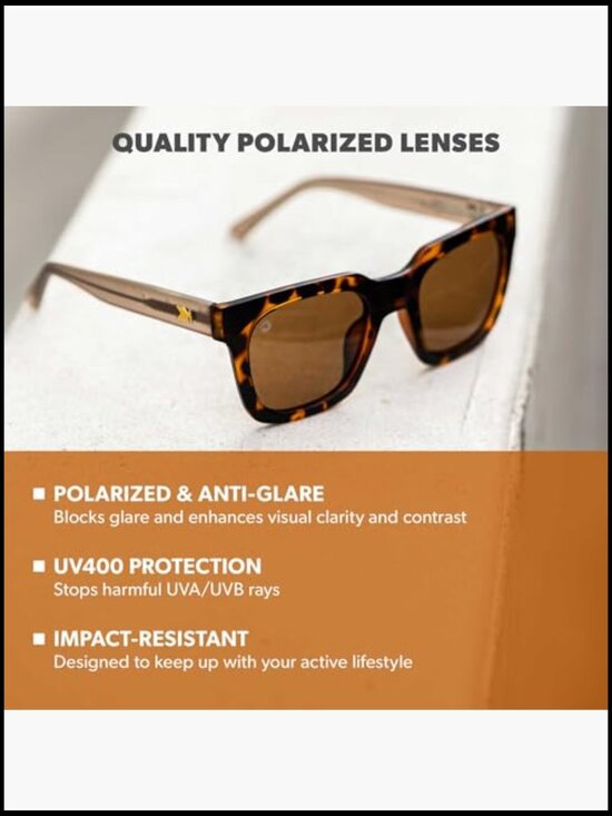 Polarized Sunglasses with UV400 Protection - Lightweight Polycarbonate Frame main image 5
